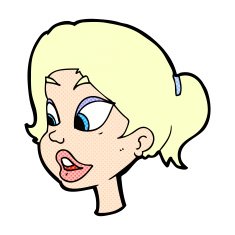 comic cartoon friendly woman N7