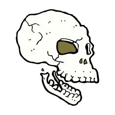 comic cartoon spooky skull N16