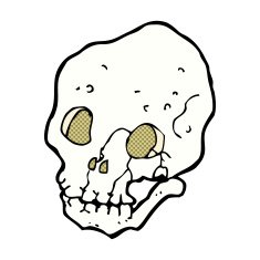 comic cartoon spooky skull N17
