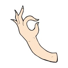 comic cartoon hand symbol N6