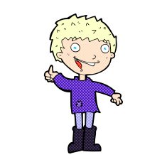 comic cartoon excited boy N10