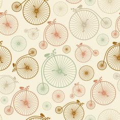 Vector seamless colorful retro vintage bicycle hipster background