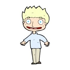 comic cartoon excited boy N11