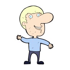comic cartoon waving man N4