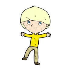 comic cartoon excited boy N12