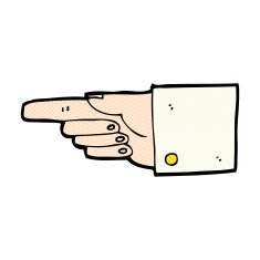 comic cartoon pointing hand N7