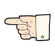 comic cartoon pointing hand N8