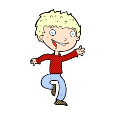 comic cartoon excited boy N13