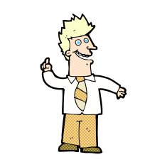 comic cartoon man with good idea