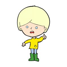 comic cartoon unhappy boy N6