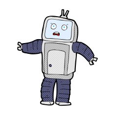 comic cartoon funny robot N6