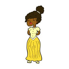 comic cartoon pretty victorian woman N2