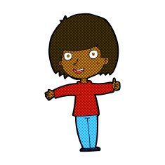 comic cartoon happy woman N25