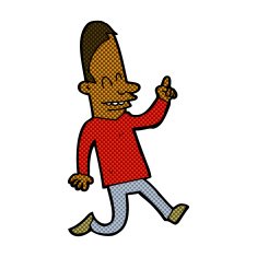 comic cartoon happy man pointing N7