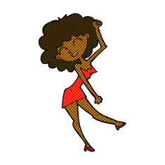 comic cartoon dancing woman N6