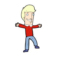 comic cartoon happy man N47