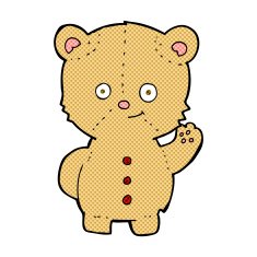comic cartoon teddy bear N51