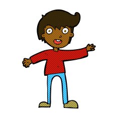 comic cartoon excited boy N14