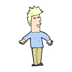 comic cartoon worried man N8