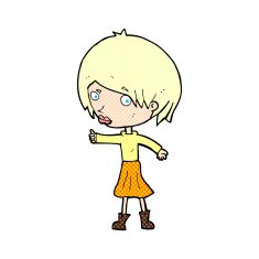 comic cartoon woman raising eyebrow N2