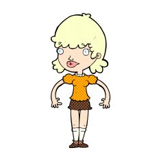 comic cartoon happy woman N26