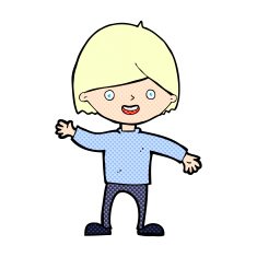 comic cartoon waving boy N2