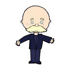 comic cartoon man with mustache N9