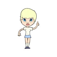 comic cartoon girl with idea N2