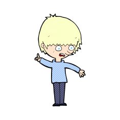 comic cartoon boy with question N2