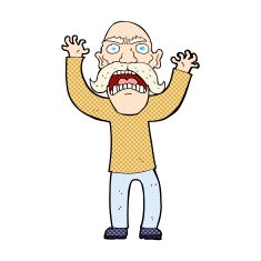 comic cartoon angry old man N14