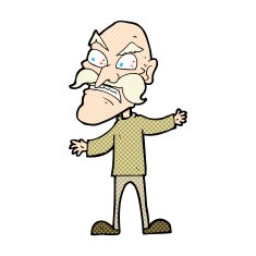 comic cartoon angry old man N15