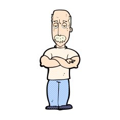 comic cartoon angry man with mustache