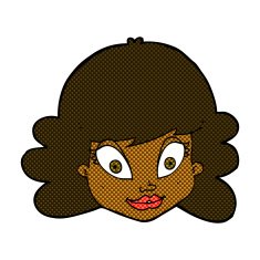 comic cartoon happy female face N25