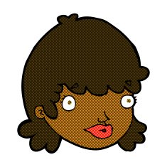 comic cartoon staring girl