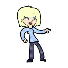 comic cartoon girl pointing N3