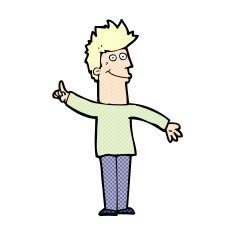 comic cartoon man with idea N12