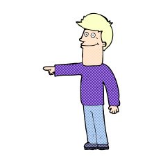 comic cartoon man pointing N20