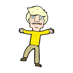 comic cartoon boy panicking N3