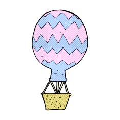 comic cartoon hot air balloon