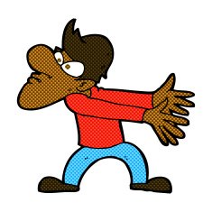 comic cartoon annoyed man gesturing N2