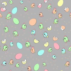easter eggs and hens seamless pattern