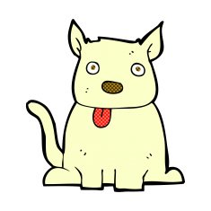 comic cartoon dog sticking out tongue N3