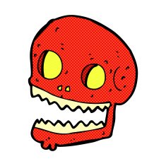 comic cartoon spooky skull N18