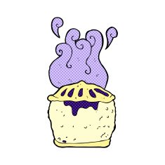 comic cartoon blueberry pie