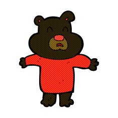 comic cartoon unhappy black bear