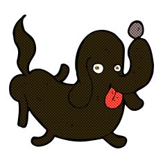 comic cartoon dog sticking out tongue N4