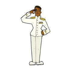 comic cartoon military man in dress uniform N2