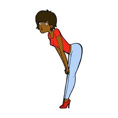 comic cartoon woman looking at something N2