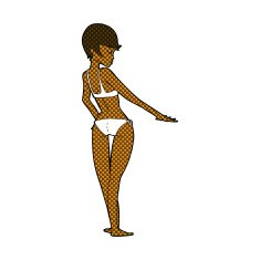 comic cartoon woman in bikini N6
