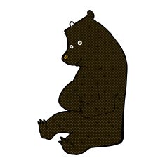 comic cartoon happy black bear